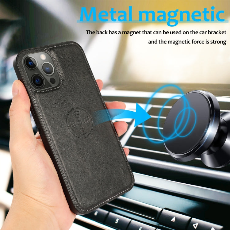 For iPhone 14 Pro Max Calf Texture 2 in 1 Detachable Magnetic Back Cover Leather Case