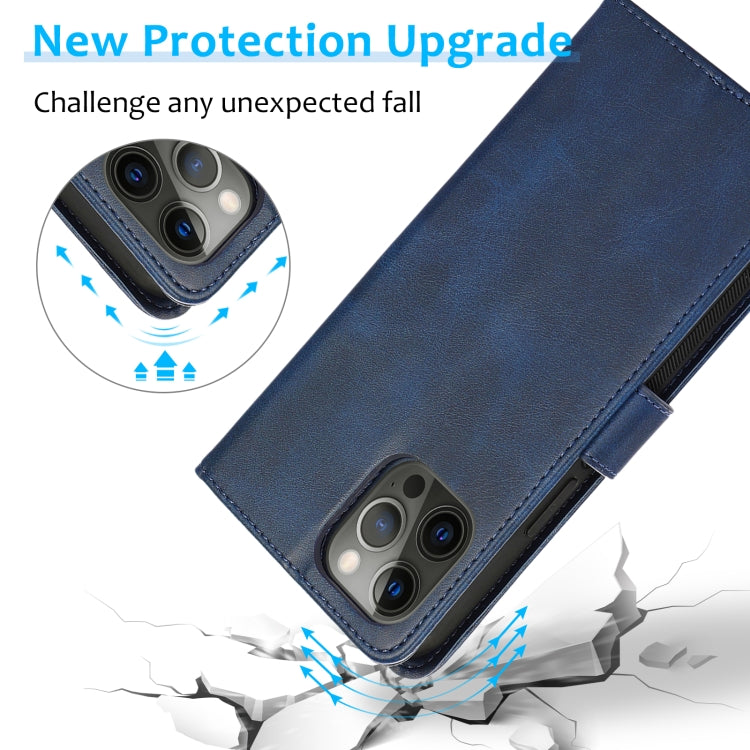 For iPhone 15 Pro Calf Texture 2 in 1 Detachable Magnetic Back Cover Leather Case