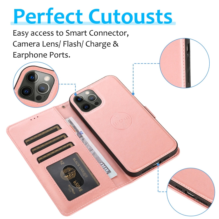 For iPhone 15 Pro Calf Texture 2 in 1 Detachable Magnetic Back Cover Leather Case