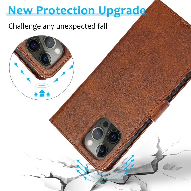 For iPhone 15 Pro Max Calf Texture 2 in 1 Detachable Magnetic Back Cover Leather Case