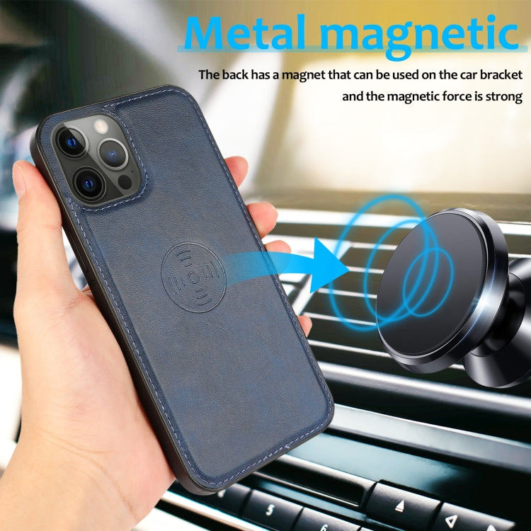 For iPhone 15 Pro Max Calf Texture 2 in 1 Detachable Magnetic Back Cover Leather Case