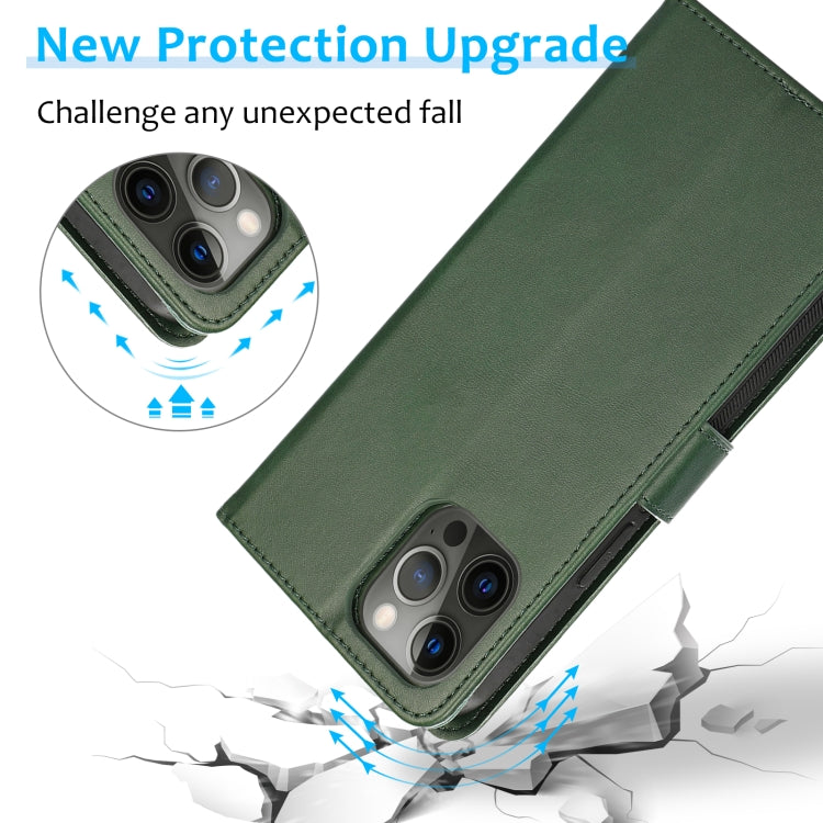 For iPhone 15 Pro Max Calf Texture 2 in 1 Detachable Magnetic Back Cover Leather Case