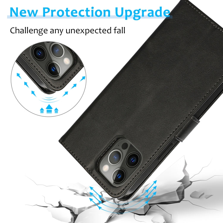For iPhone 16 Pro Calf Texture 2 in 1 Detachable Magnetic Back Cover Leather Case