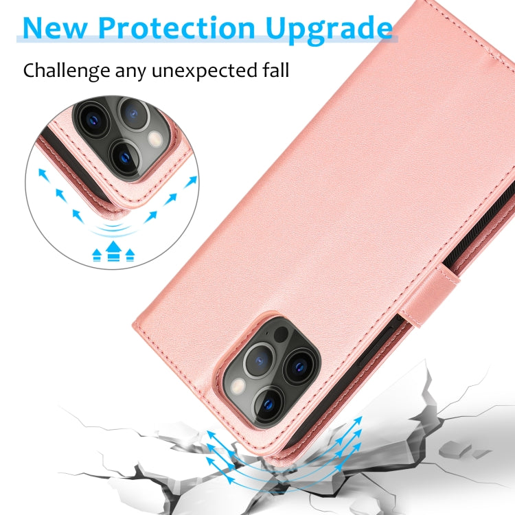 For iPhone 16 Pro Max Calf Texture 2 in 1 Detachable Magnetic Back Cover Leather Case