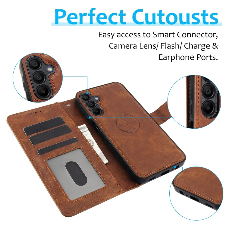 For Samsung Galaxy A15 5G Calf Texture 2 in 1 Detachable Magnetic Back Cover Leather Case