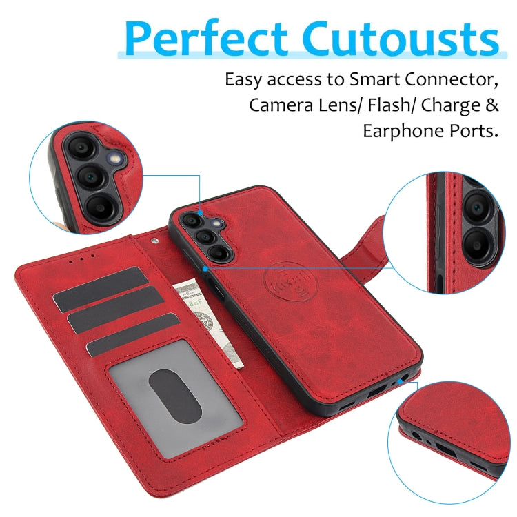For Samsung Galaxy A15 5G Calf Texture 2 in 1 Detachable Magnetic Back Cover Leather Case