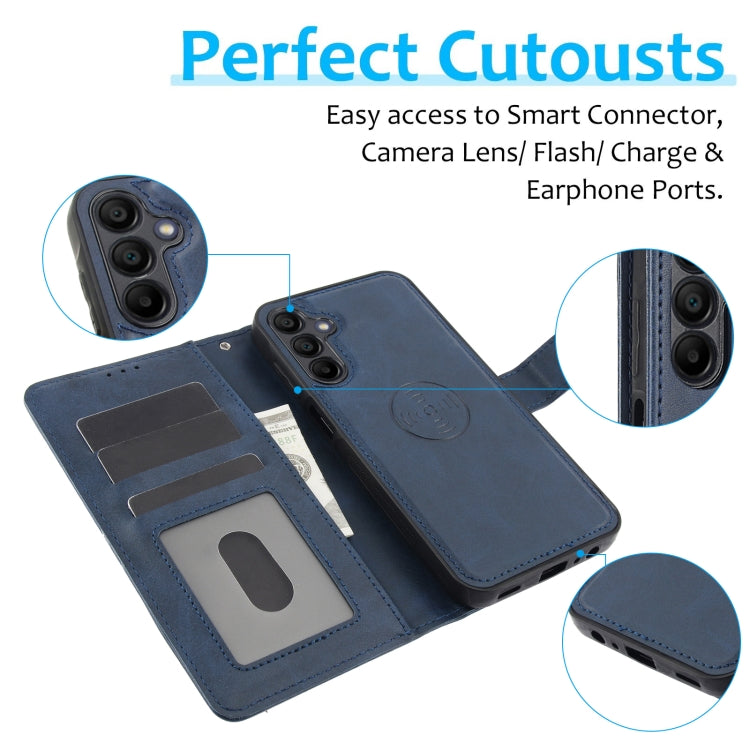 For Samsung Galaxy A15 5G Calf Texture 2 in 1 Detachable Magnetic Back Cover Leather Case