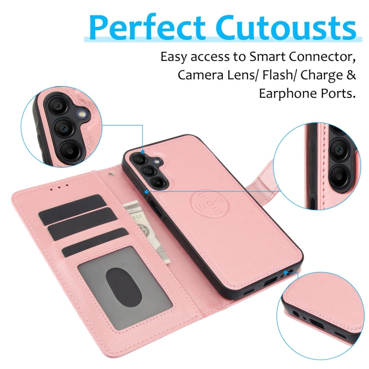 For Samsung Galaxy A15 5G Calf Texture 2 in 1 Detachable Magnetic Back Cover Leather Case
