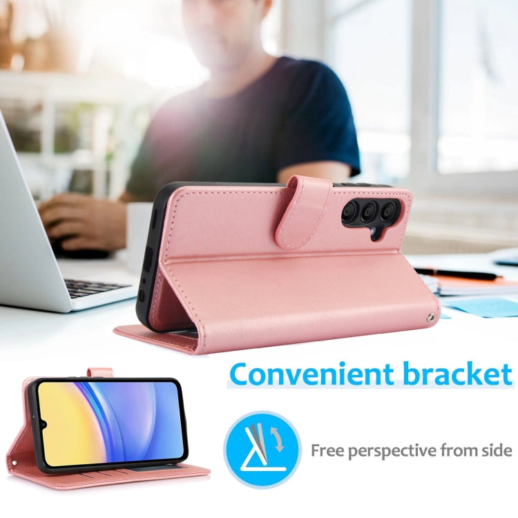 For Samsung Galaxy A15 5G Calf Texture 2 in 1 Detachable Magnetic Back Cover Leather Case