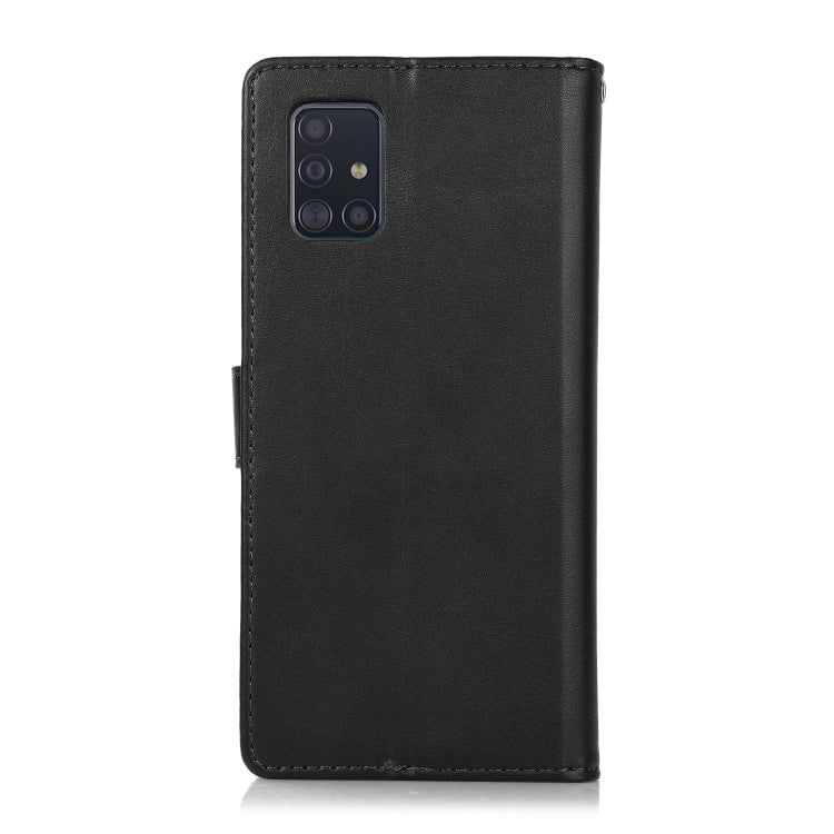 For Samsung Galaxy A51 4G Calf Texture 2 in 1 Detachable Magnetic Back Cover Leather Case