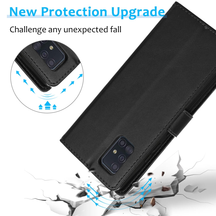 For Samsung Galaxy A51 4G Calf Texture 2 in 1 Detachable Magnetic Back Cover Leather Case