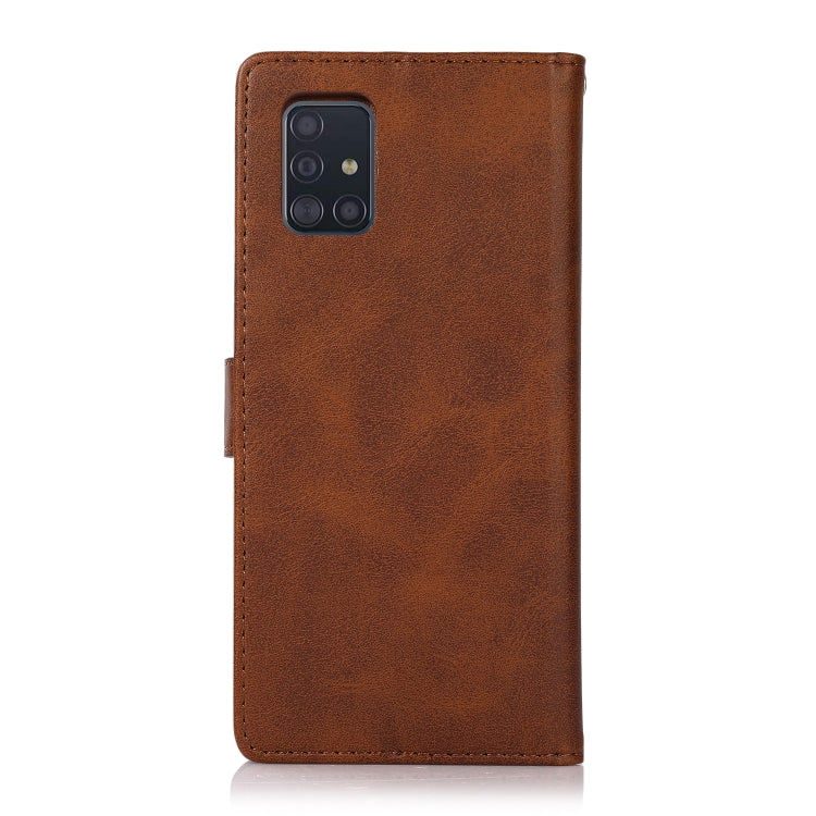 For Samsung Galaxy A51 4G Calf Texture 2 in 1 Detachable Magnetic Back Cover Leather Case