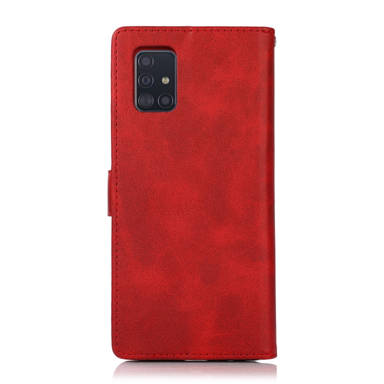 For Samsung Galaxy A51 4G Calf Texture 2 in 1 Detachable Magnetic Back Cover Leather Case