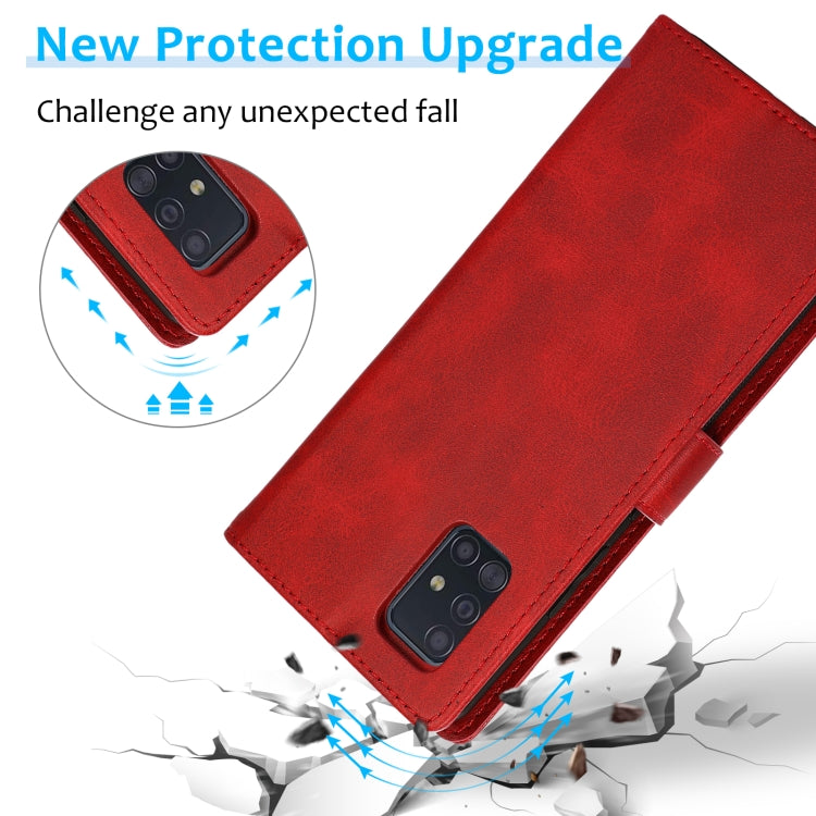 For Samsung Galaxy A51 4G Calf Texture 2 in 1 Detachable Magnetic Back Cover Leather Case