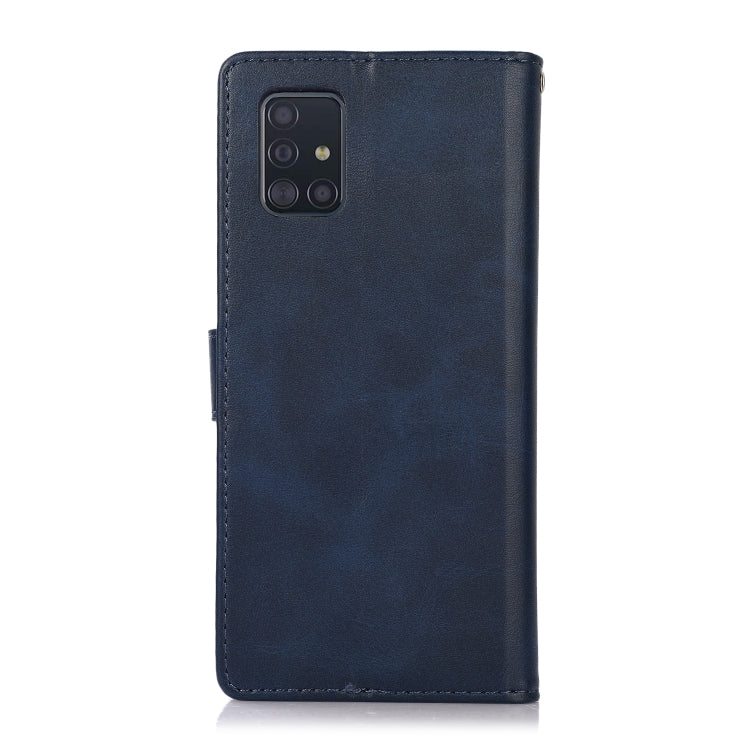For Samsung Galaxy A51 4G Calf Texture 2 in 1 Detachable Magnetic Back Cover Leather Case