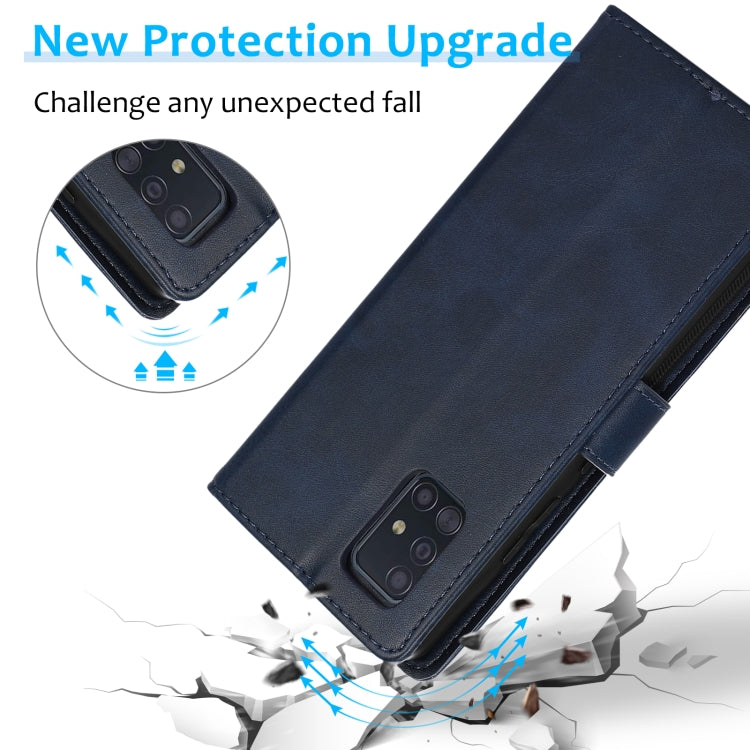 For Samsung Galaxy A51 4G Calf Texture 2 in 1 Detachable Magnetic Back Cover Leather Case