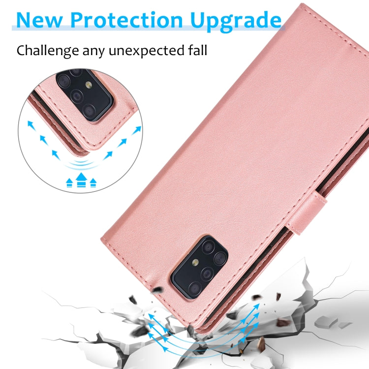 For Samsung Galaxy A51 4G Calf Texture 2 in 1 Detachable Magnetic Back Cover Leather Case