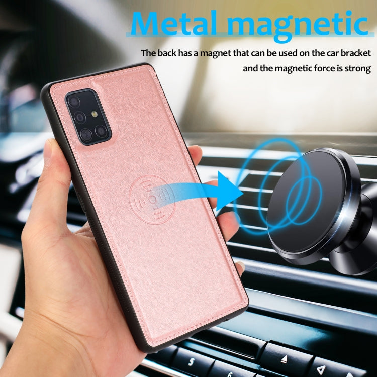 For Samsung Galaxy A51 4G Calf Texture 2 in 1 Detachable Magnetic Back Cover Leather Case