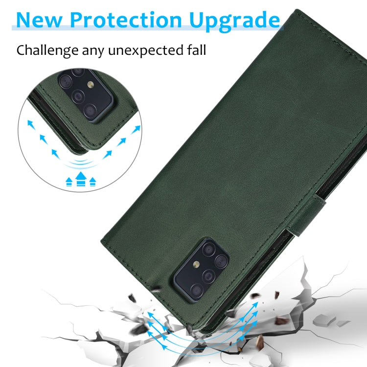 For Samsung Galaxy A51 4G Calf Texture 2 in 1 Detachable Magnetic Back Cover Leather Case