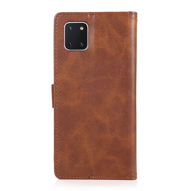 For Samsung Galaxy A81 Calf Texture 2 in 1 Detachable Magnetic Back Cover Leather Case