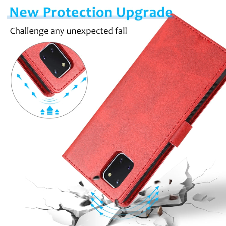 For Samsung Galaxy A81 Calf Texture 2 in 1 Detachable Magnetic Back Cover Leather Case