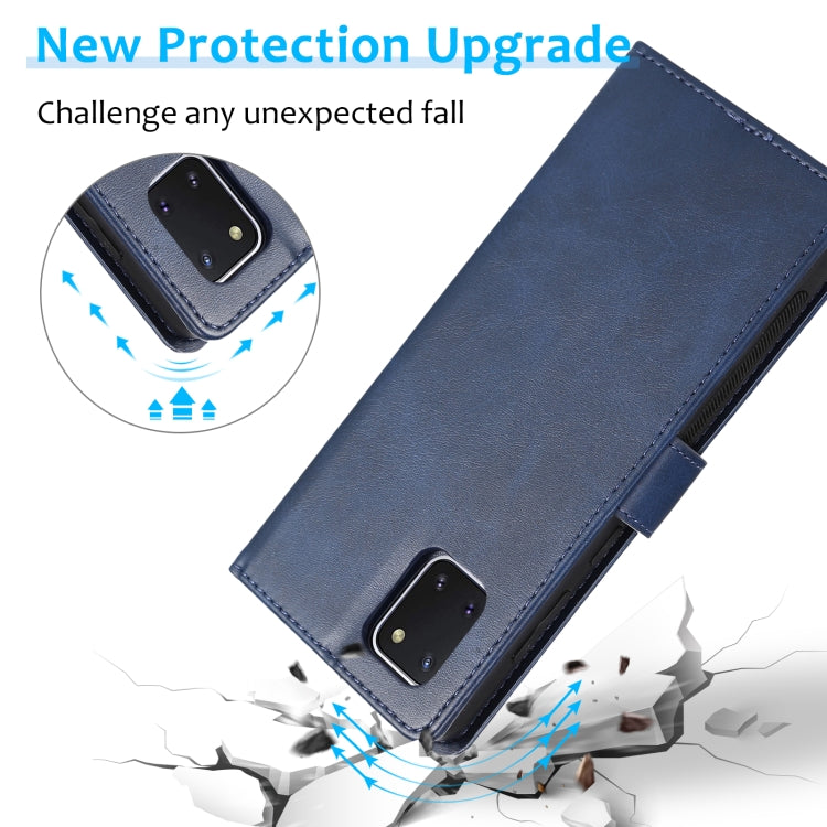 For Samsung Galaxy A81 Calf Texture 2 in 1 Detachable Magnetic Back Cover Leather Case