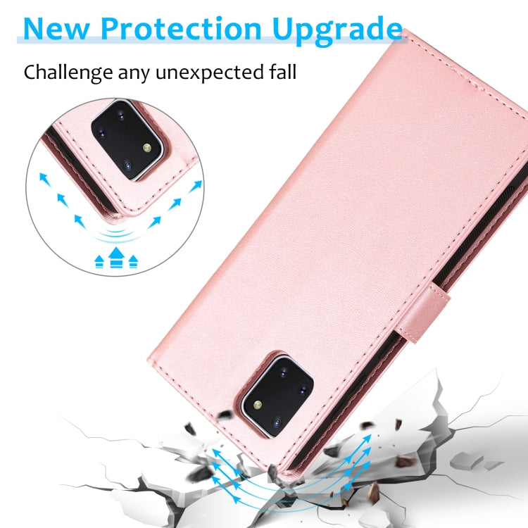 For Samsung Galaxy A81 Calf Texture 2 in 1 Detachable Magnetic Back Cover Leather Case