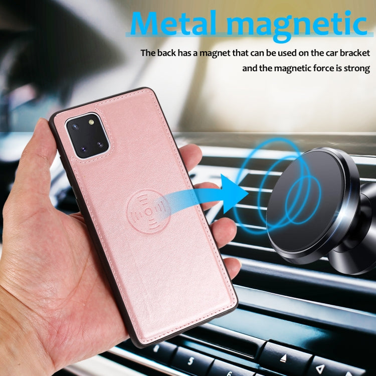 For Samsung Galaxy A81 Calf Texture 2 in 1 Detachable Magnetic Back Cover Leather Case