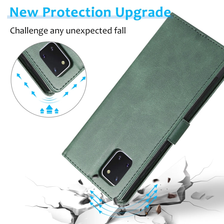 For Samsung Galaxy A81 Calf Texture 2 in 1 Detachable Magnetic Back Cover Leather Case