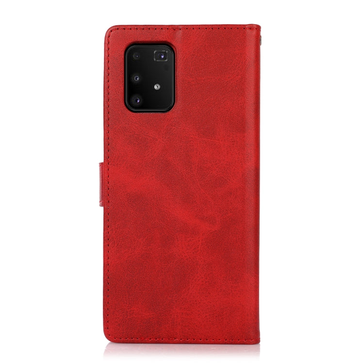 For Samsung Galaxy A91 Calf Texture 2 in 1 Detachable Magnetic Back Cover Leather Case