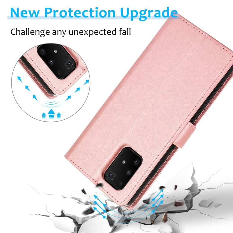 For Samsung Galaxy A91 Calf Texture 2 in 1 Detachable Magnetic Back Cover Leather Case