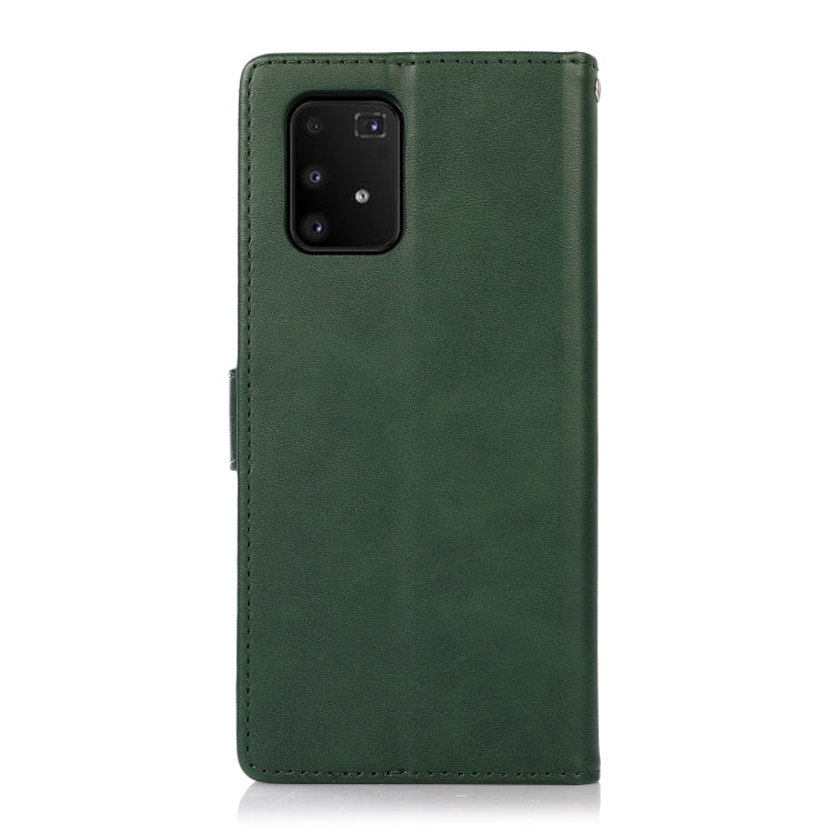 For Samsung Galaxy A91 Calf Texture 2 in 1 Detachable Magnetic Back Cover Leather Case
