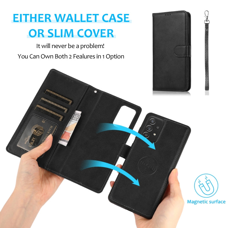 For Samsung Galaxy A33 5G Calf Texture 2 in 1 Detachable Magnetic Back Cover Leather Case