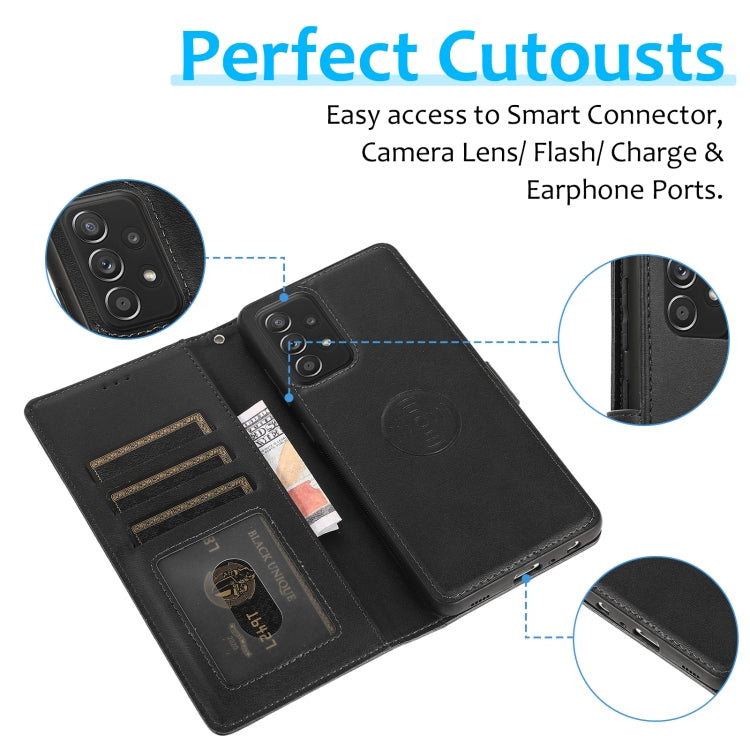 For Samsung Galaxy A33 5G Calf Texture 2 in 1 Detachable Magnetic Back Cover Leather Case