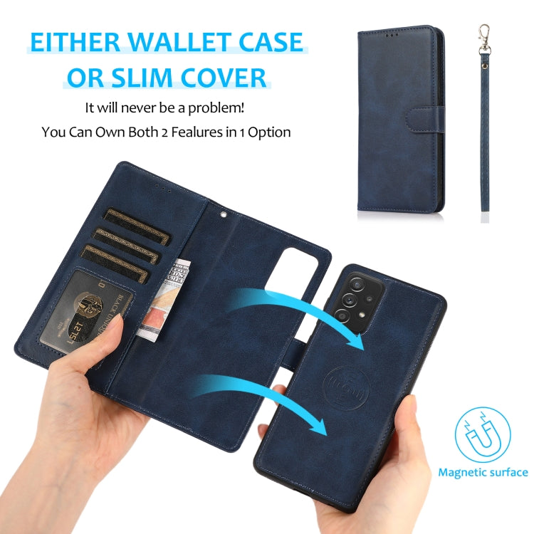 For Samsung Galaxy A33 5G Calf Texture 2 in 1 Detachable Magnetic Back Cover Leather Case