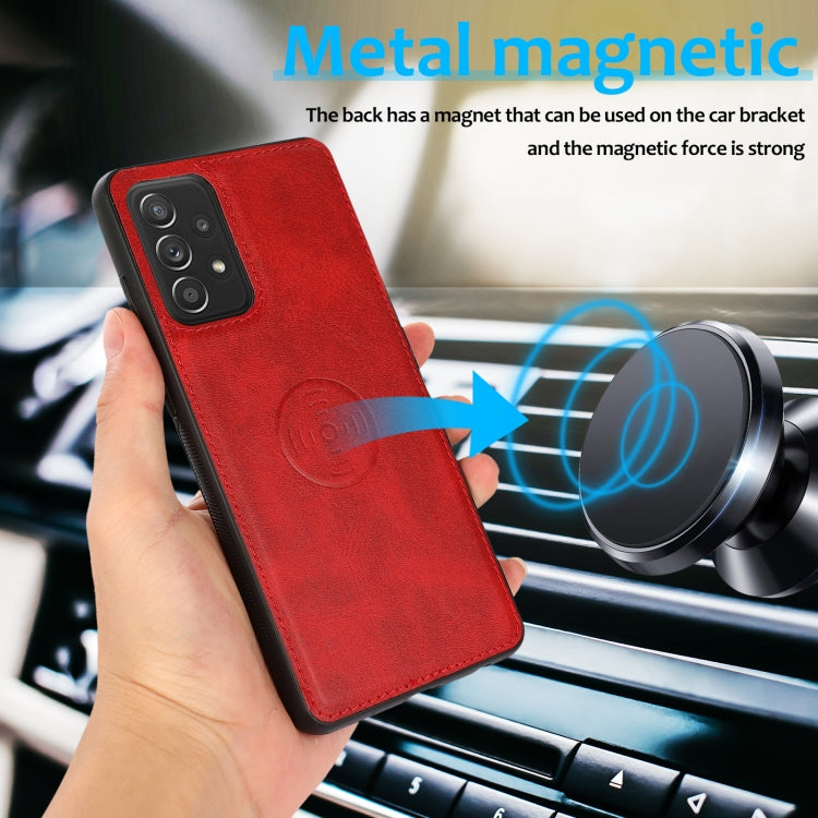 For Samsung Galaxy A73 5G Calf Texture 2 in 1 Detachable Magnetic Back Cover Leather Case