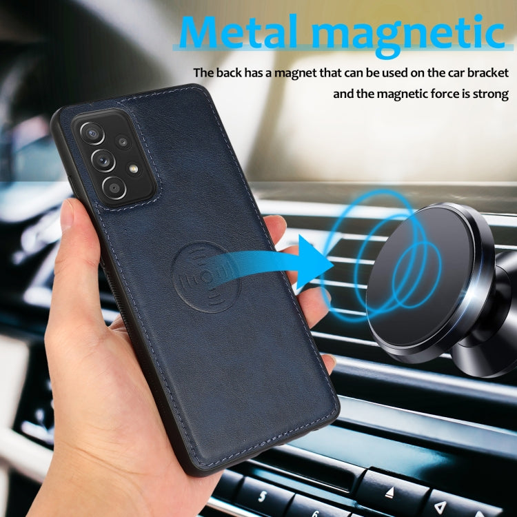 For Samsung Galaxy A73 5G Calf Texture 2 in 1 Detachable Magnetic Back Cover Leather Case