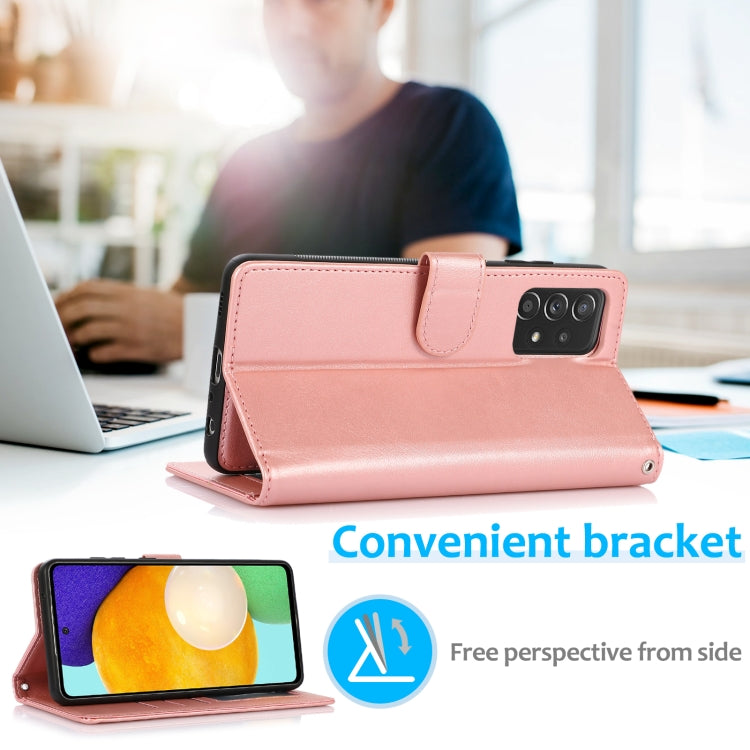 For Samsung Galaxy A73 5G Calf Texture 2 in 1 Detachable Magnetic Back Cover Leather Case
