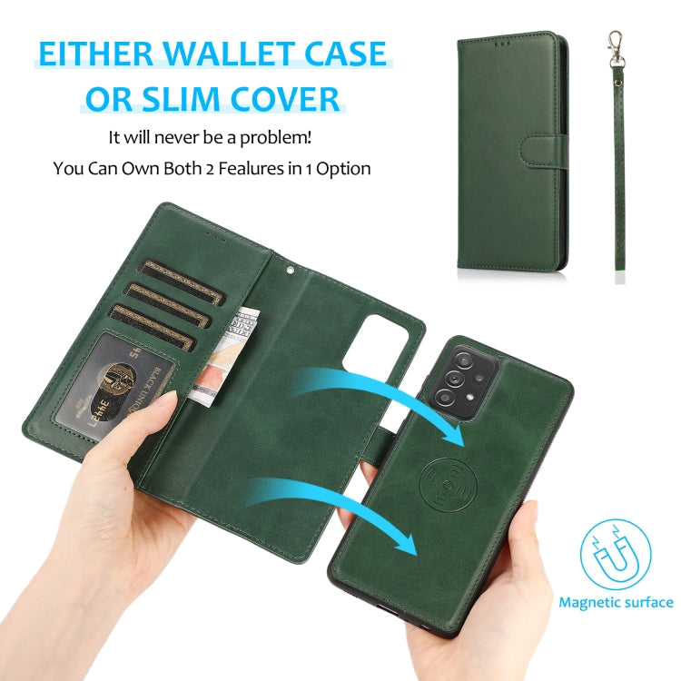 For Samsung Galaxy A13 4G Calf Texture 2 in 1 Detachable Magnetic Back Cover Leather Case