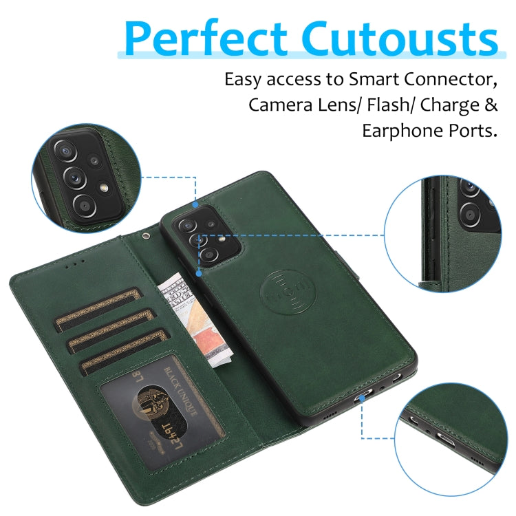 For Samsung Galaxy A13 4G Calf Texture 2 in 1 Detachable Magnetic Back Cover Leather Case