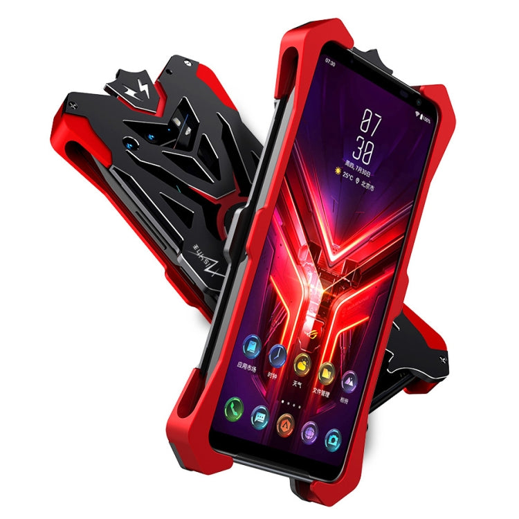For Asus ROG Phone 3 ZS661KS Hammer II Shockproof Metal Protective Case(Black Red)