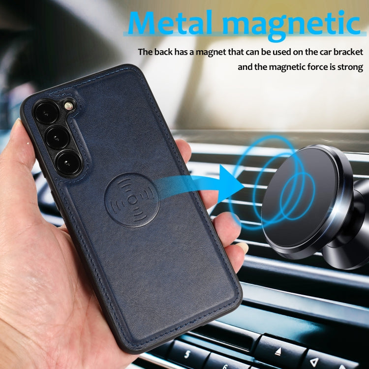 For Samsung Galaxy S23 5G Calf Texture 2 in 1 Detachable Magnetic Back Cover Leather Case