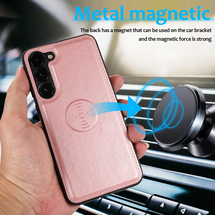 For Samsung Galaxy S23 5G Calf Texture 2 in 1 Detachable Magnetic Back Cover Leather Case