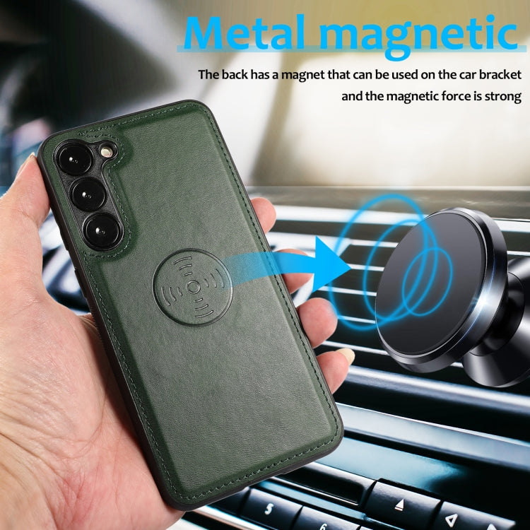 For Samsung Galaxy S23 5G Calf Texture 2 in 1 Detachable Magnetic Back Cover Leather Case