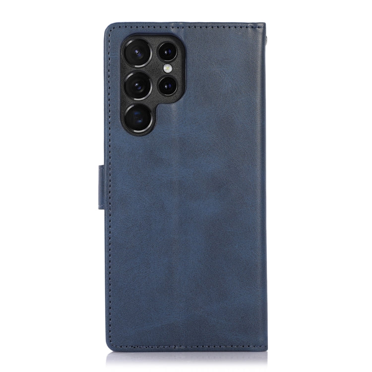 For Samsung Galaxy S22 Ultra 5G Calf Texture 2 in 1 Detachable Magnetic Back Cover Leather Case