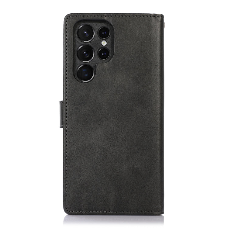 For Samsung Galaxy S23 Ultra 5G Calf Texture 2 in 1 Detachable Magnetic Back Cover Leather Case