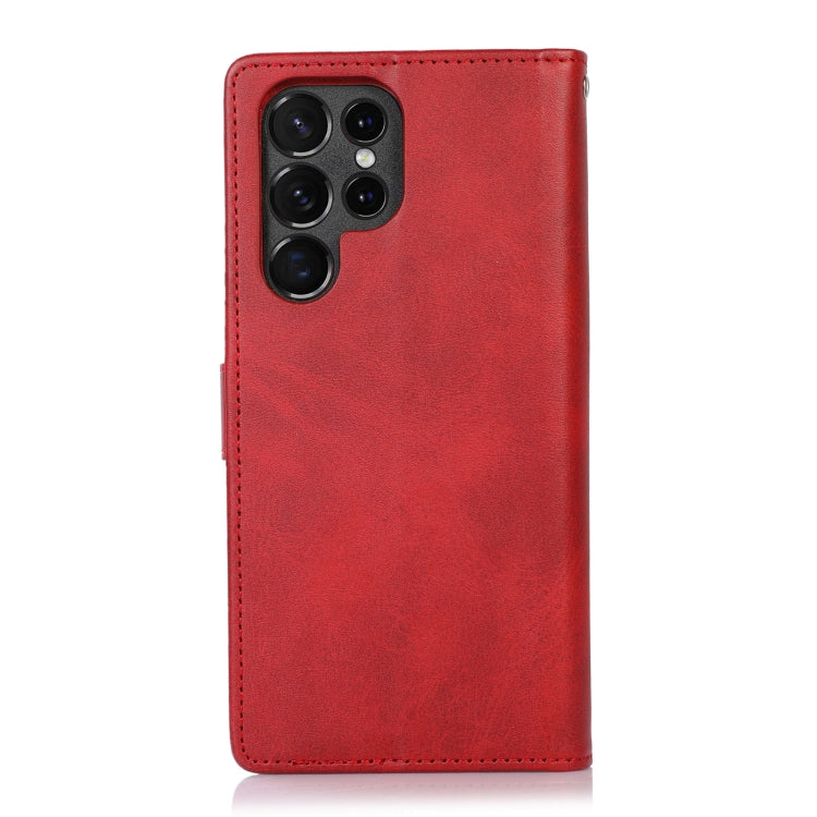 For Samsung Galaxy S23 Ultra 5G Calf Texture 2 in 1 Detachable Magnetic Back Cover Leather Case