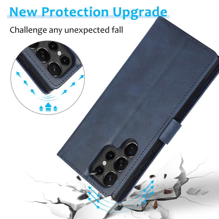 For Samsung Galaxy S23 Ultra 5G Calf Texture 2 in 1 Detachable Magnetic Back Cover Leather Case