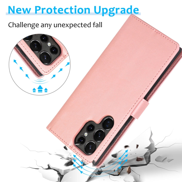 For Samsung Galaxy S23 Ultra 5G Calf Texture 2 in 1 Detachable Magnetic Back Cover Leather Case
