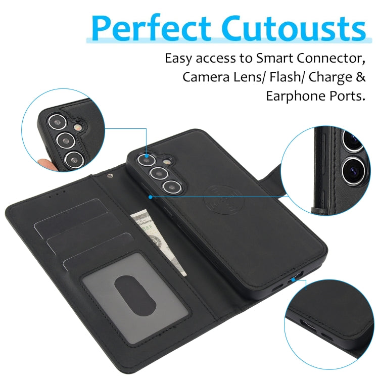 For Samsung Galaxy S24+ 5G Calf Texture 2 in 1 Detachable Magnetic Back Cover Leather Case